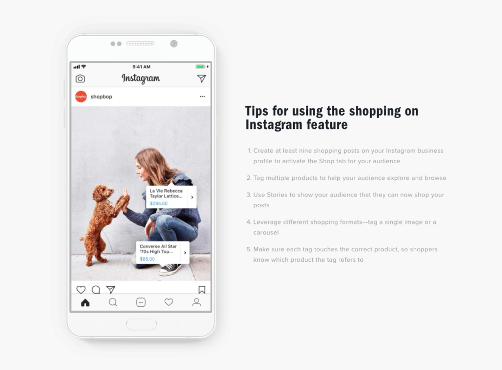 Instagramのシームレスなショッピング機能、ShopNow